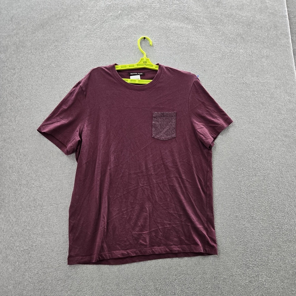 Michael Kors Men Shirt‎ L Purple Pocket Short Sleeve